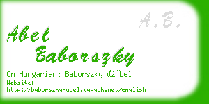 abel baborszky business card